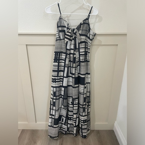 DKNY Women’s Black and Ivory Geometric Maxi Dress Size XS - Picture 1 of 6
